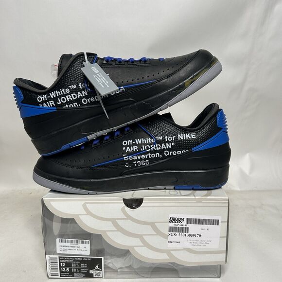 Off-White x Air Jordan 2 Retro SP Low “Black Varsity Royal” 2024 - Picture 3 of 6